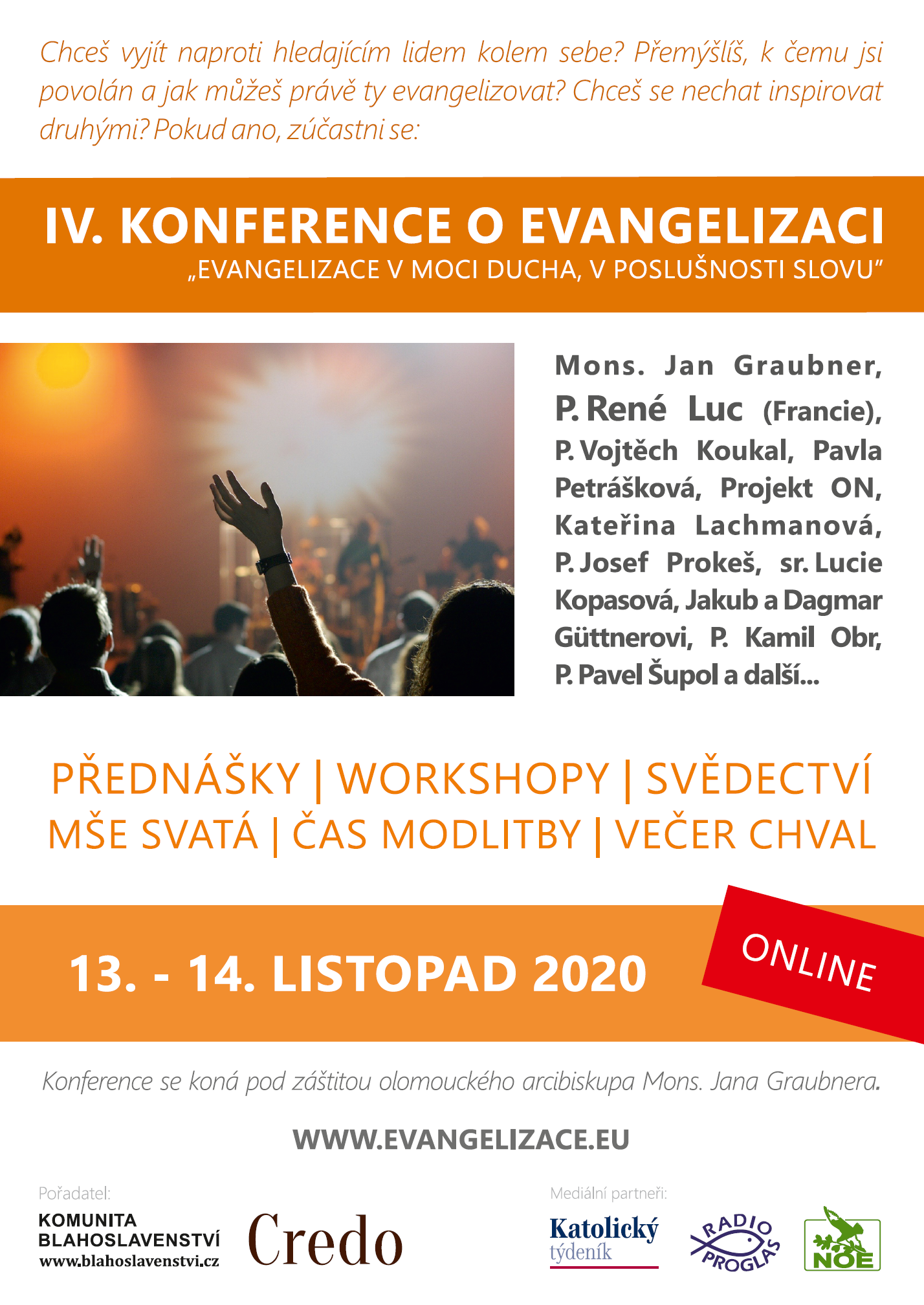 KONFERENCE O EVANGELIZACI - ONLINE - IV. ročník - 13. – 14. 11. 2020