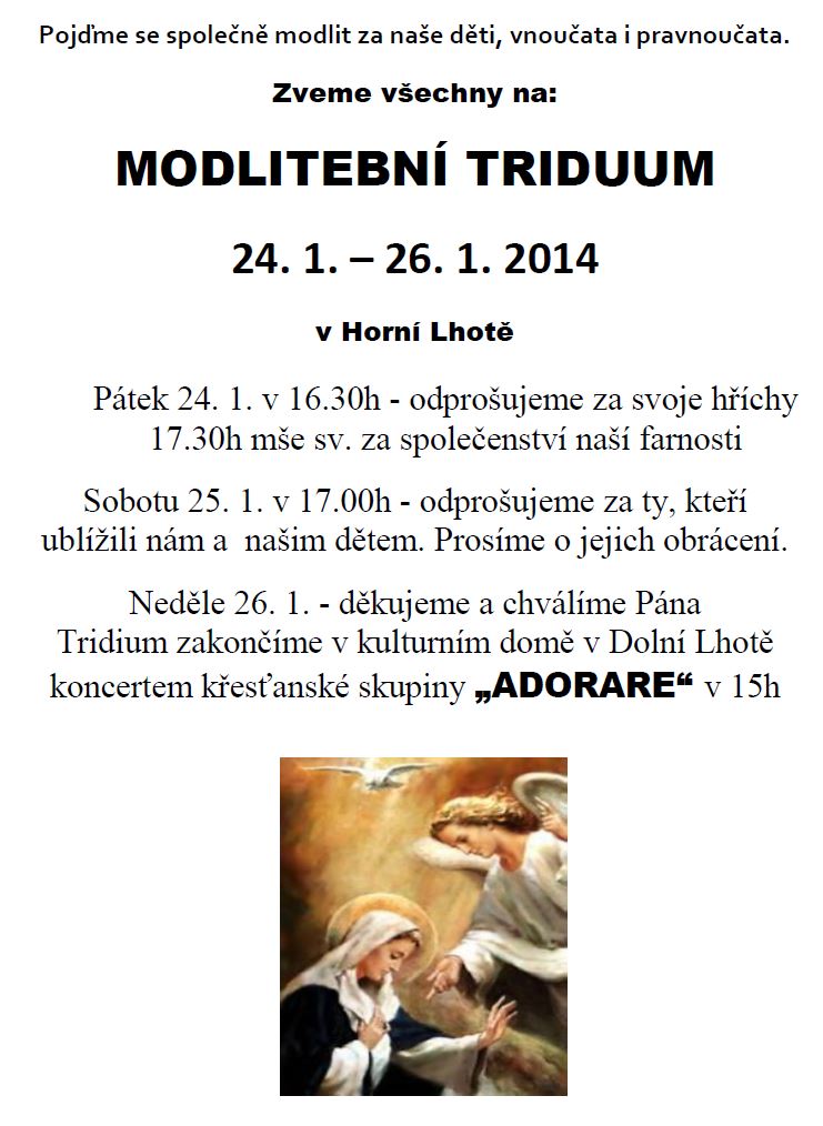 Modlitební triduum 24. 1. – 26. 1. 2014
